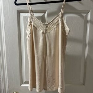 Women's Beige Lace Detail Tank Top